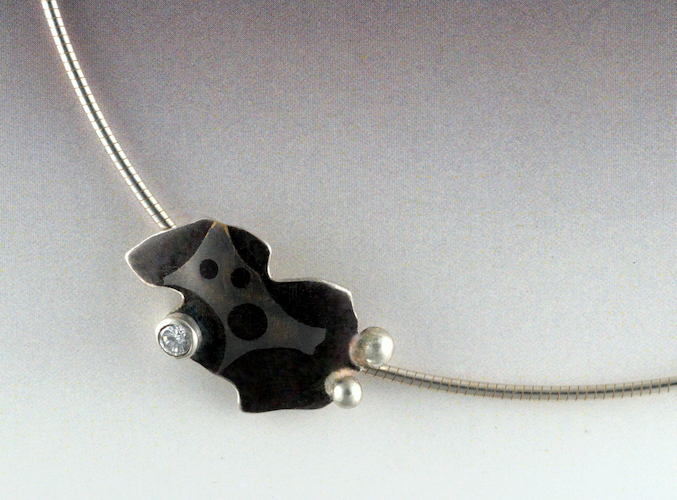 Click to view detail for MB-P296 Pendant Amoeba Sterling Silver $220